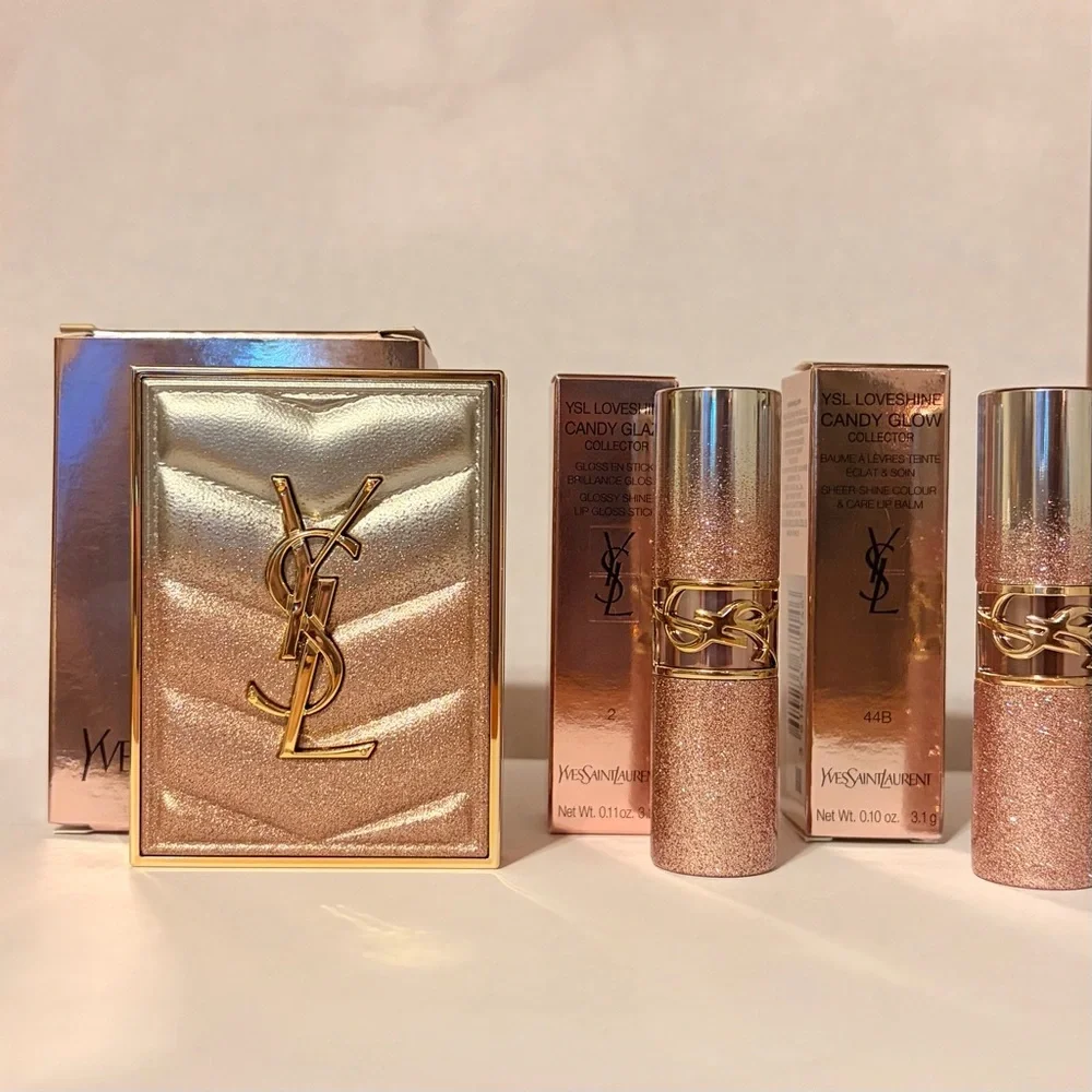 YSL VALENTINES EYESHADOW /  LIP  2026 - BRAND NEW - LIMITED EDITION PINK GLITTER